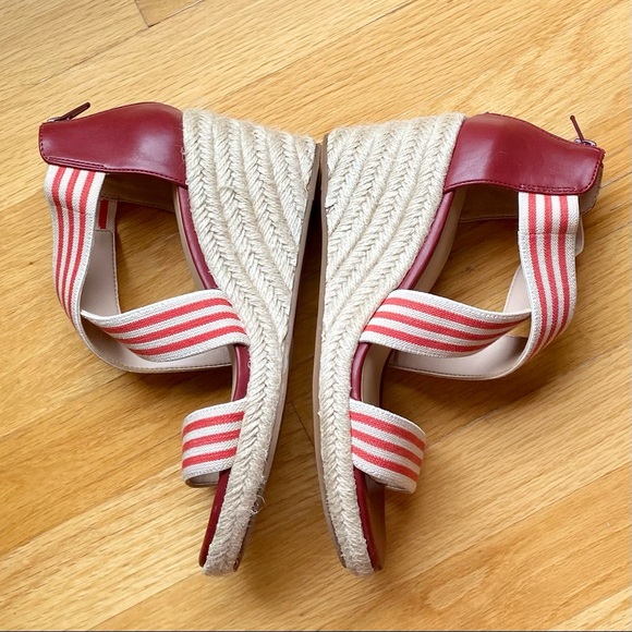 🎈SOLD Market & Spruce Mary Red Elastic Strappy Espadrille Wedge Sz 7 🎈 - Picture 5 of 8